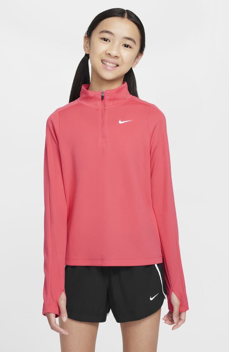 Nike Kids' Dri-FIT Half Zip Pullover, Main, color, Aster Pink/ White