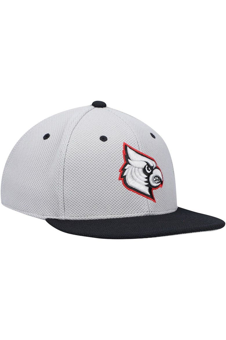 Men's adidas Gray Louisville Cardinals On-Field Baseball Fitted Hat, Alternate, color, Gray