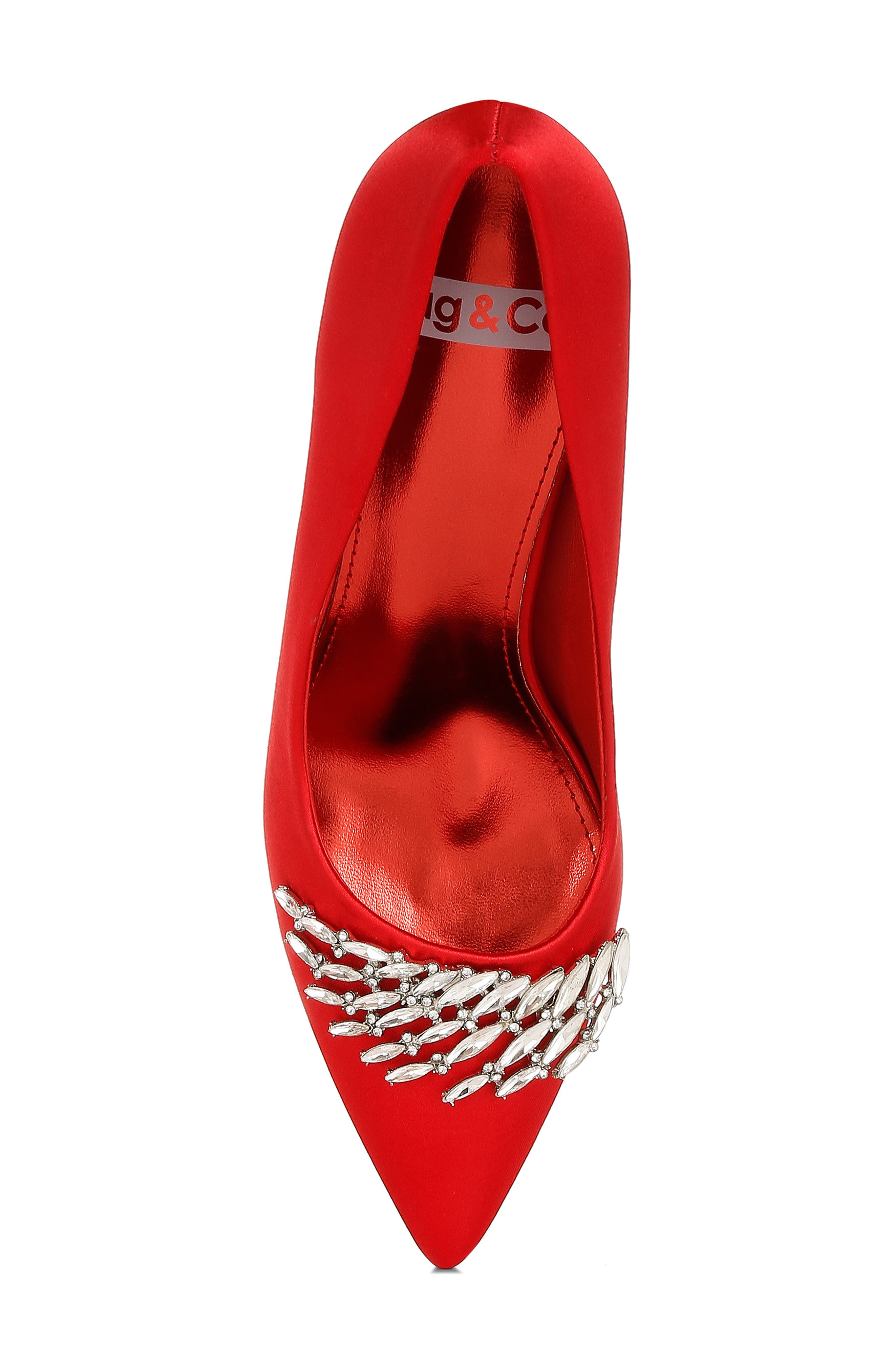Rhodolia Diamente Brooch Pump, Alternate, color, RED