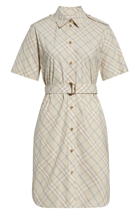 Georgina Check Belted Shirtdress