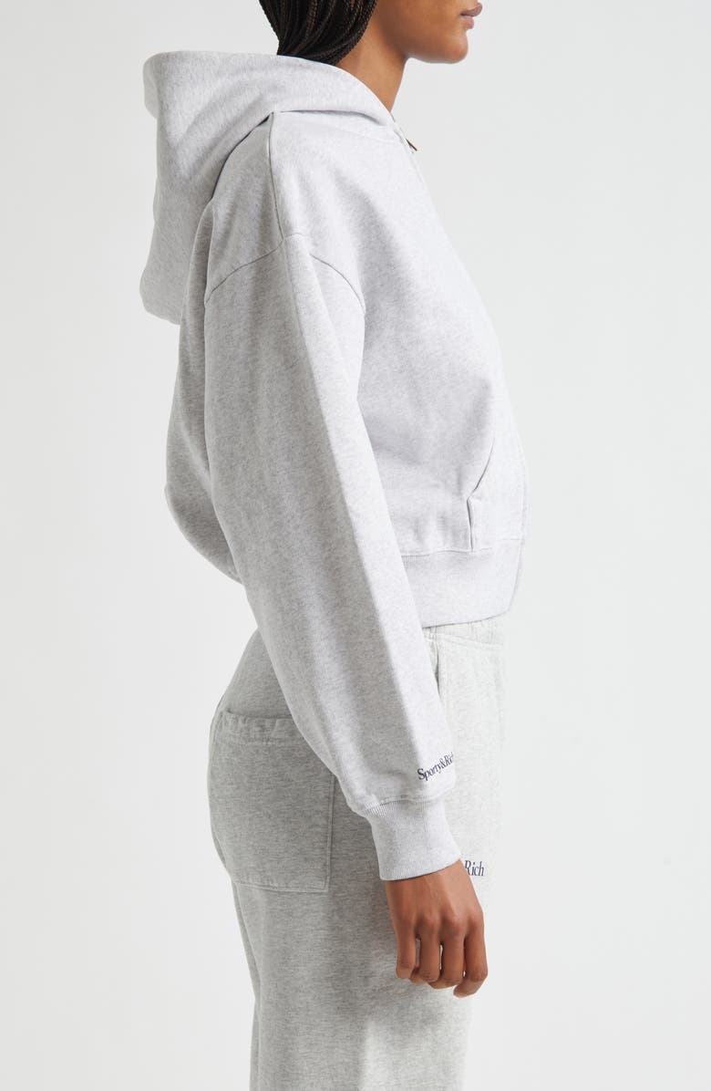 Sporty & Rich Logo Hoodie, Alternate, color, Heather Gray