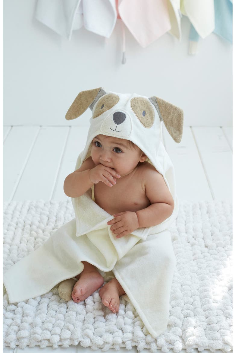 Terry Velour Hooded Puppy Towel, Alternate, color, BEIGE