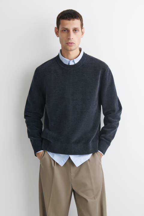 Cotton-chenille Crew-neck Sweater
