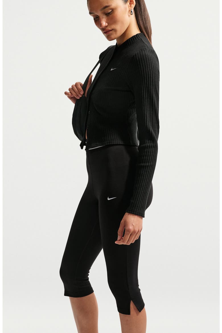 Crop Leggings, Alternate, color, BLACK/ BLACK/ WHITE