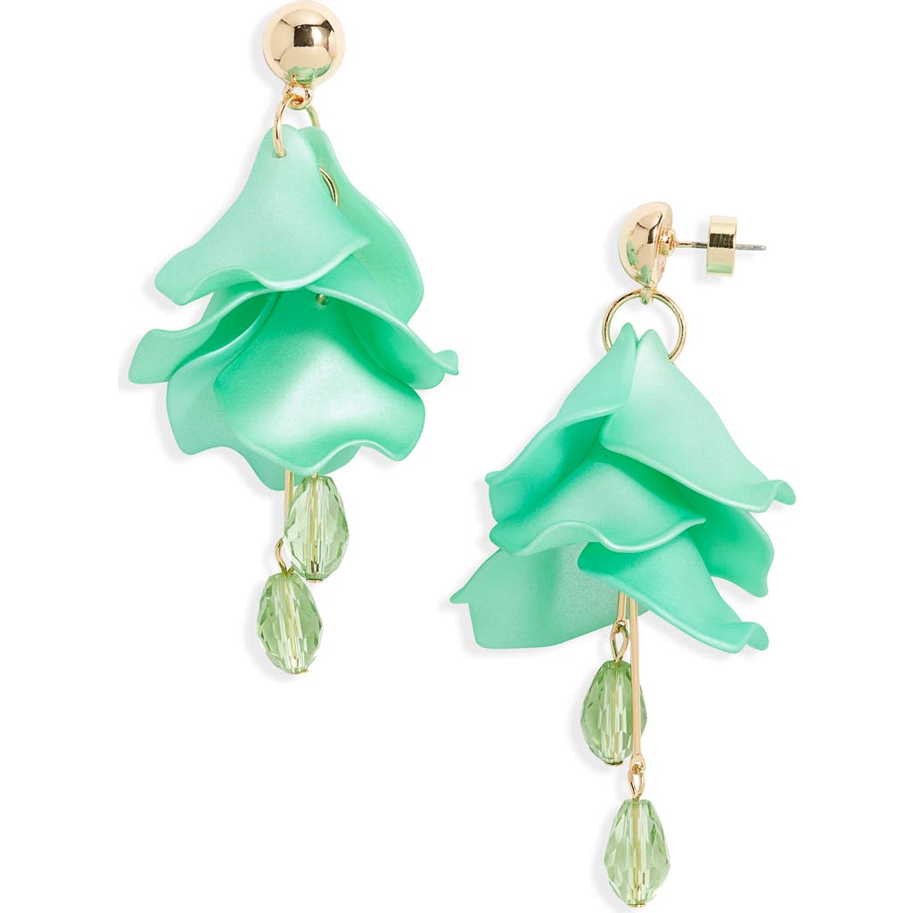 Nordstrom Petal Chandelier Drop Earrings In Aqua- Gold