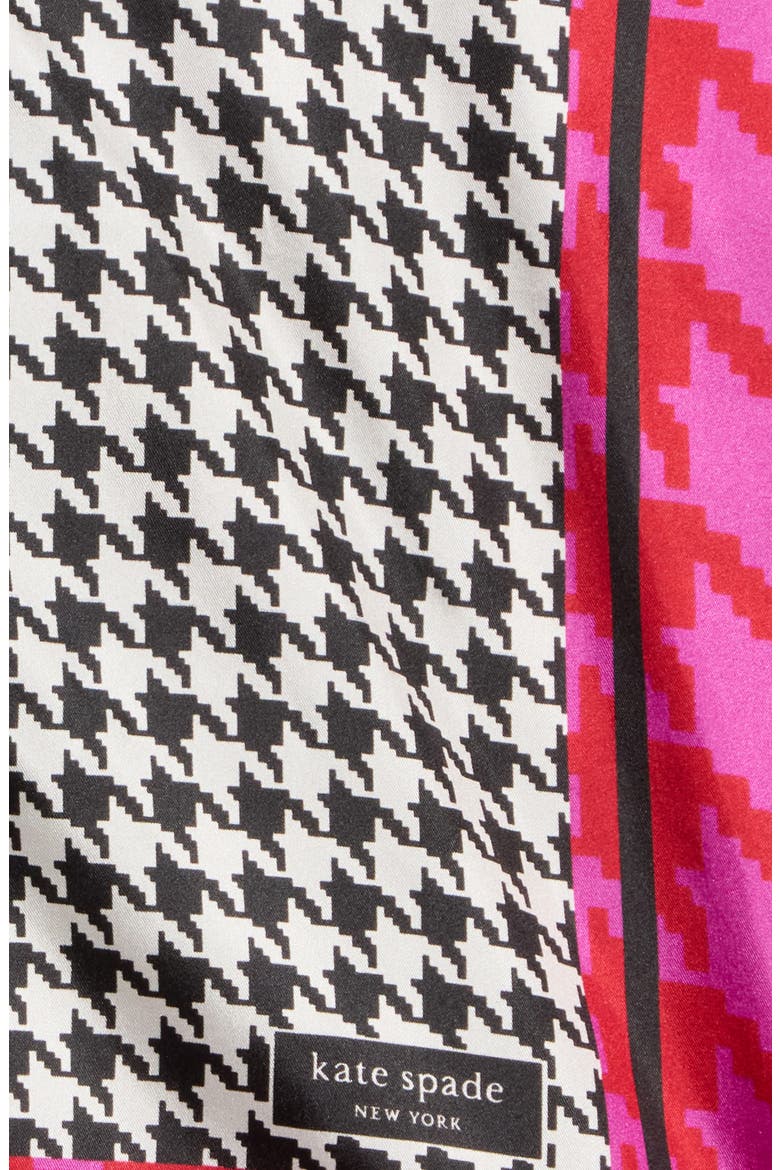 houndstooth silk bandana, Alternate, color, CREAM BLACK