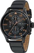 Ted Baker Fulmaar Chronograph Leather Strap Watch, 44mm