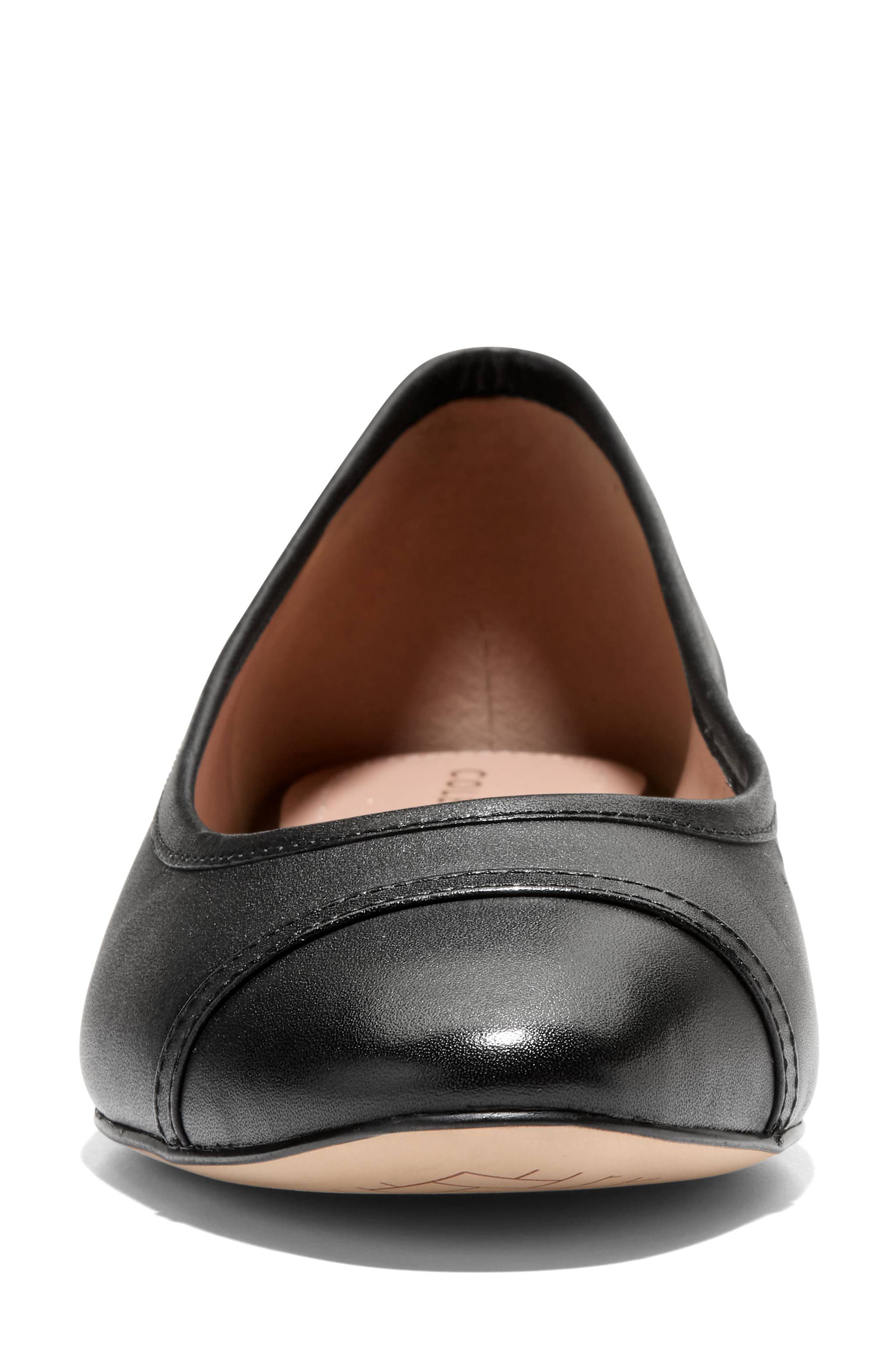 Cole Haan Raquelle Demi Wedge Ballet Flat, Alternate, color, Black Leather