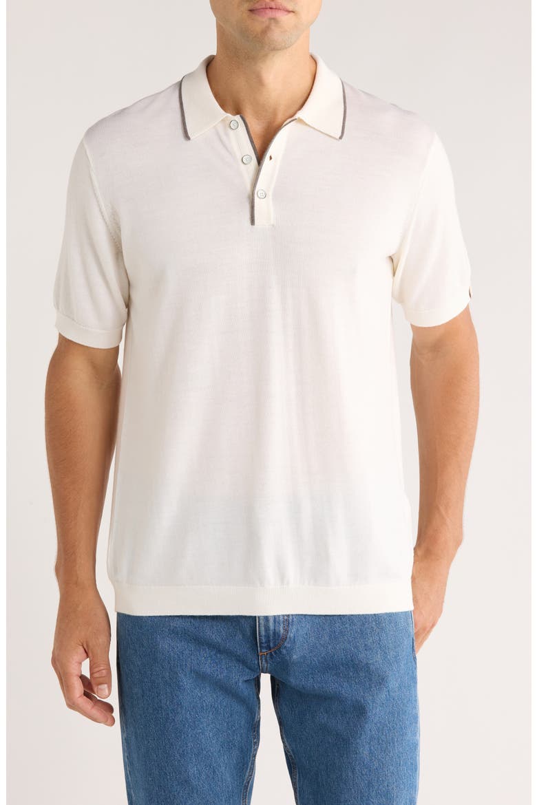 Crawford Wool & Cashmere Sweater Polo, Main, color, IVORY