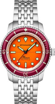 SPINNAKER Fleuss 40 Sunset Amber Automatic Bracelet Watch, 40mm