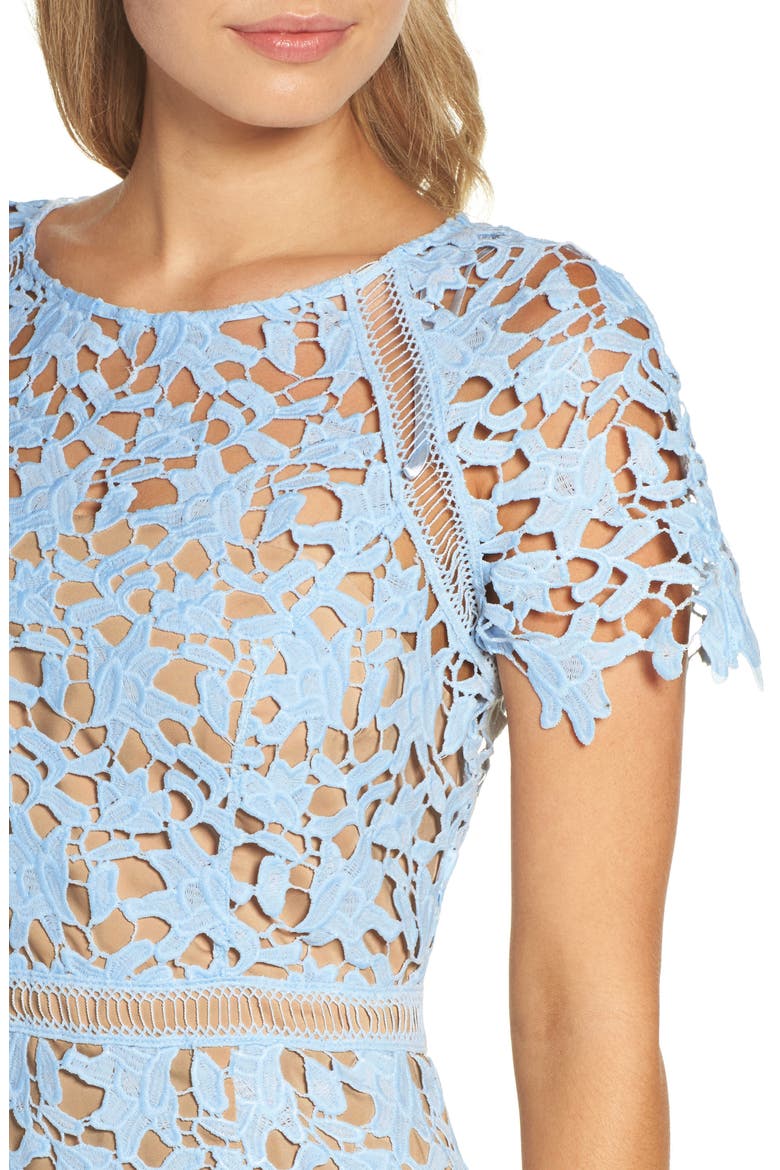 CAP SLV DRESS WITH TRIM DETAIL, Alternate, color, BLUE