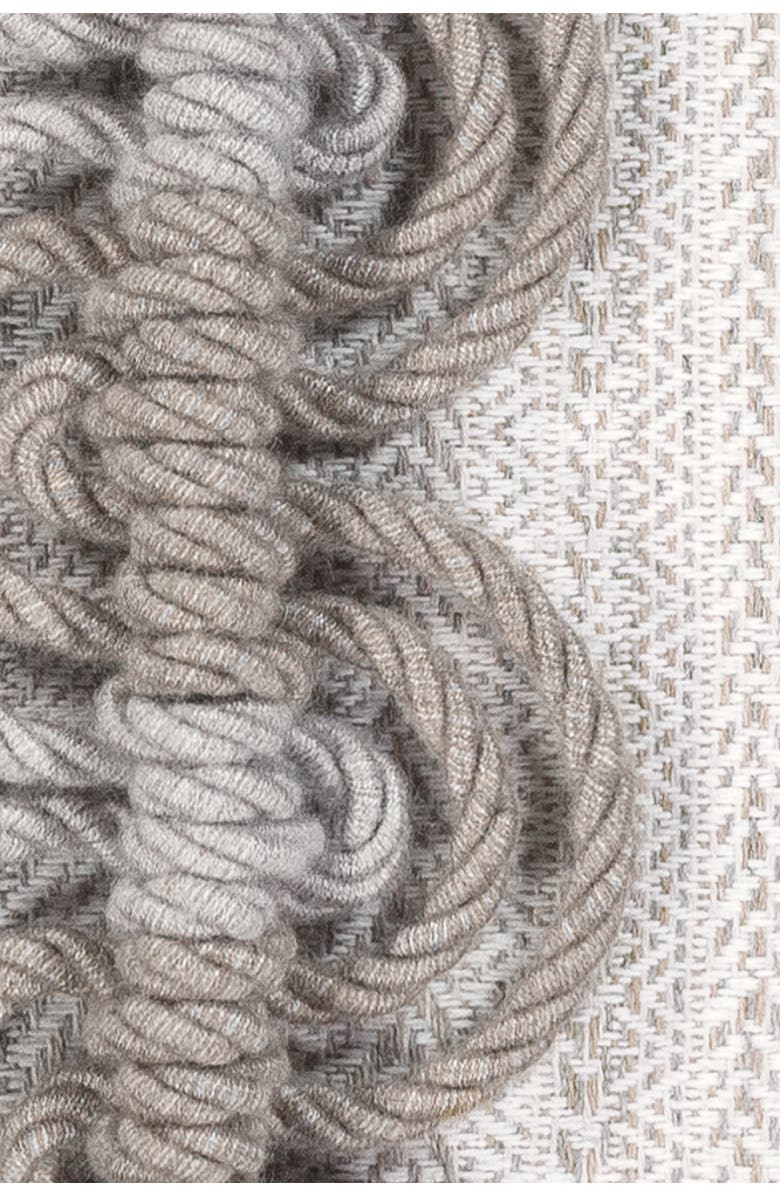 Elaine Smith Dressage Pebble Hand Macrame Indoor & Outdoor Woven Accent Pillow, Alternate, color, Pebble