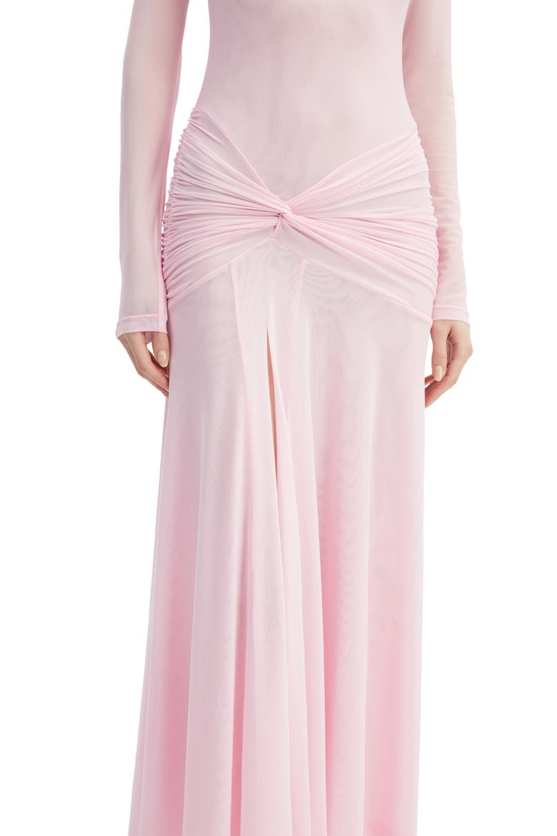 Lea Long Sleeve Mesh Midi Dress, Alternate, color, LIGHT PINK