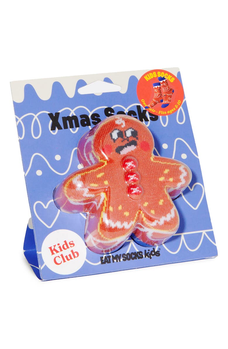 doiy Kids' Christmas Cookies 3D Crew Socks, Alternate, color, Brown Multicolor