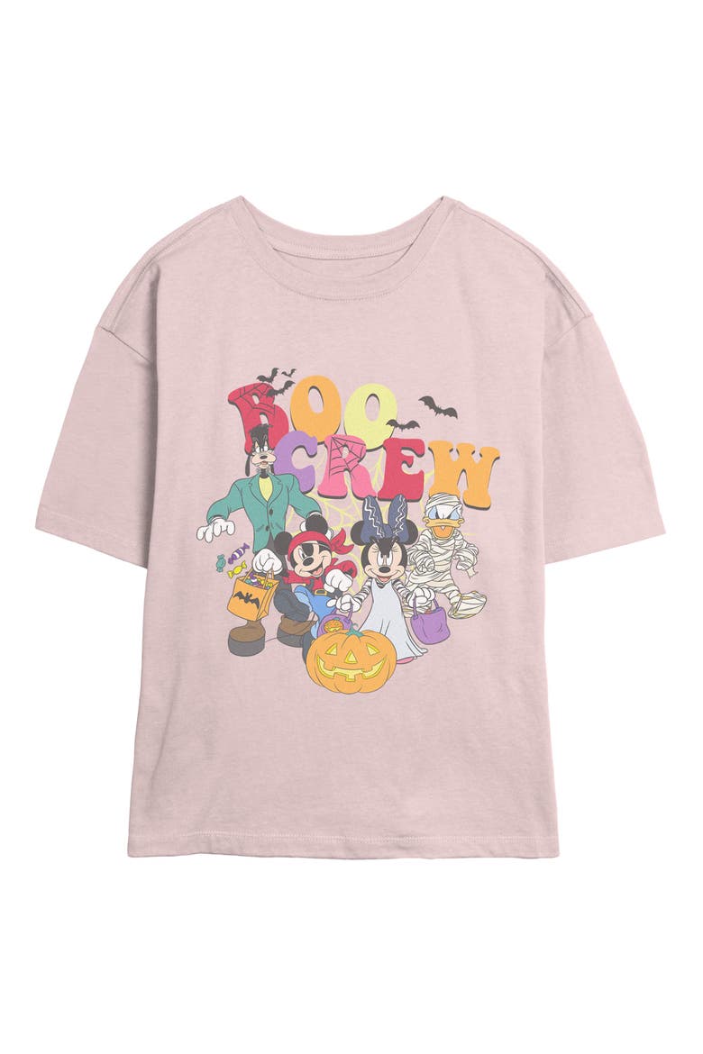 Juniors Mickey & Friends Classic Boo Crew Party T Shirt, Main, color, Blush