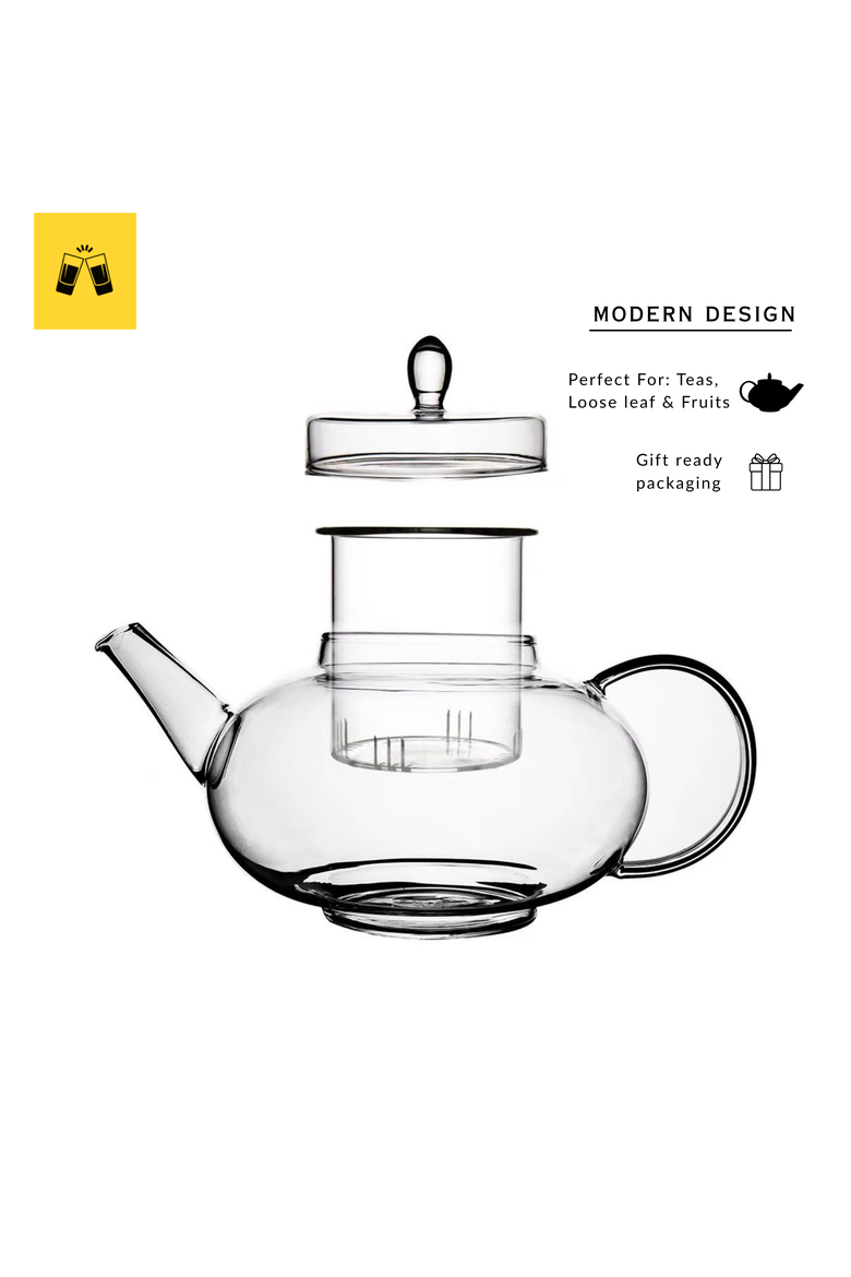 Glass Kettle With Built In Infuser - 1-Pack, Alternate, color, Clear