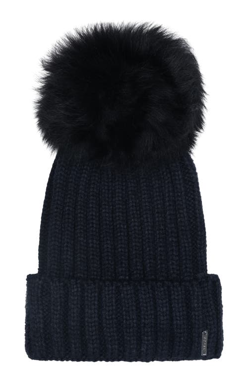 Gorski Knit Hat With Select Lamb Pom In Black