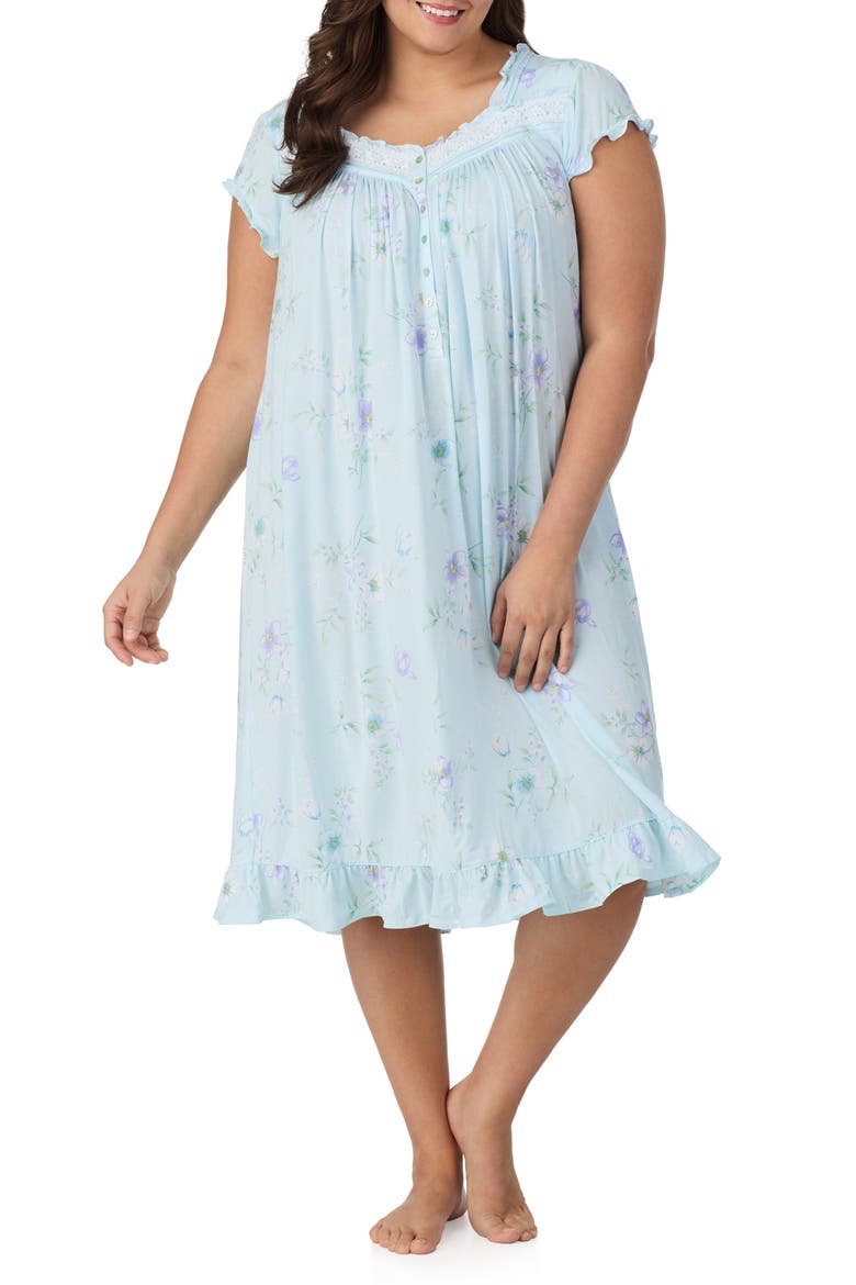 Waltz Modal Nightgown, Main, color, AQUA/ PRT