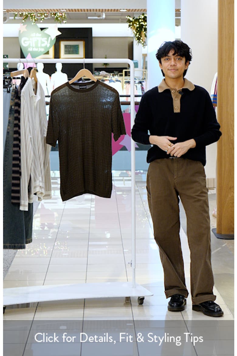 Geometric Texture Short Sleeve Crewneck Sweater video