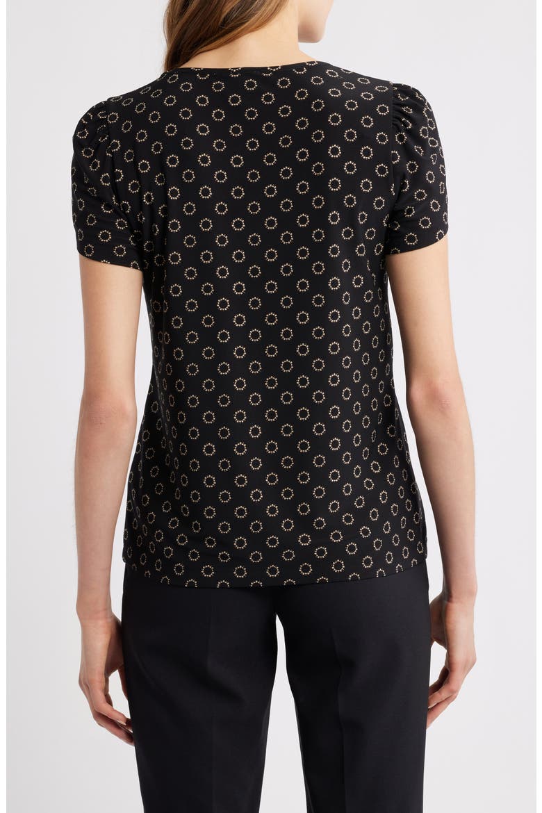 Circle Print Tulip Sleeve Top, Alternate, color, ANNE BLACK/ LATTE