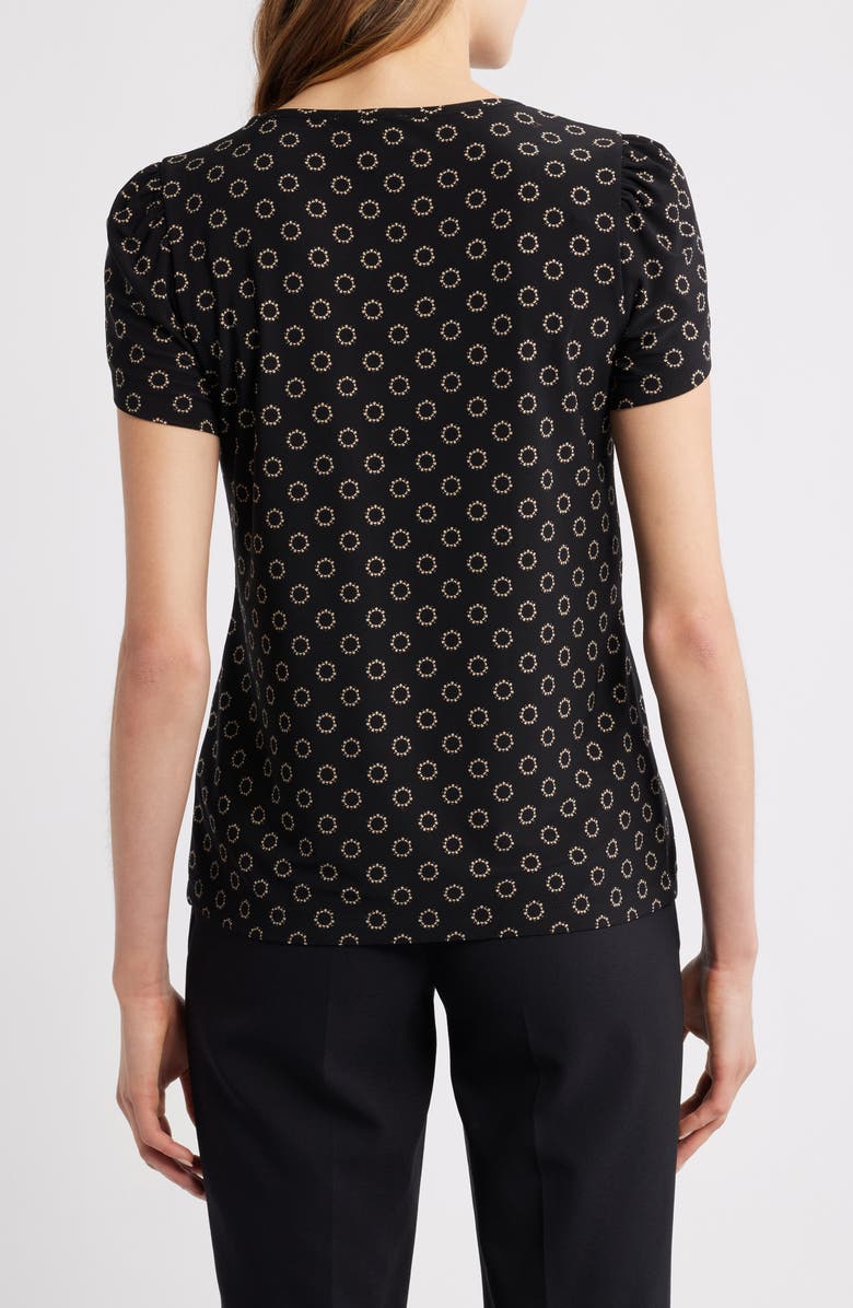 AK ANNE KLEIN Circle Print Tulip Sleeve Top, Alternate, color, 