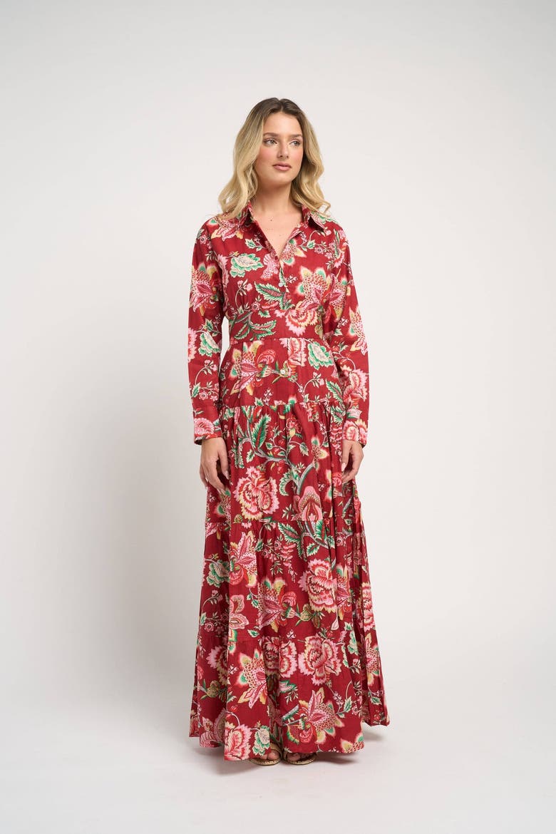 Meredith Peony Dress, Alternate, color, Red