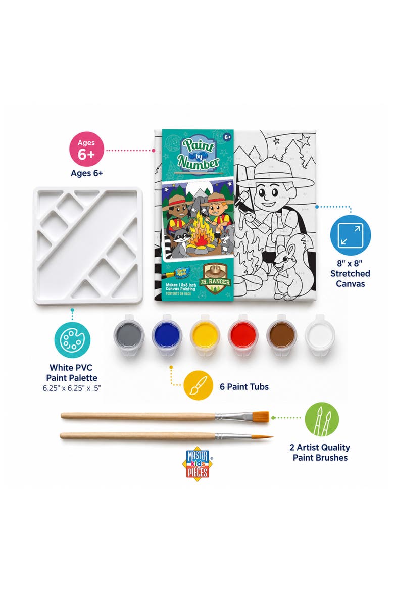 Jr. Ranger Camping Paint by Number Kids, Alternate, color, Multicolor