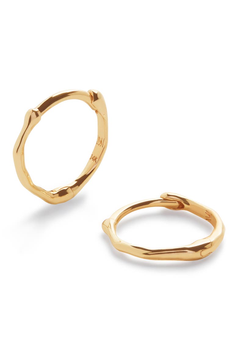 Siren™ Mini Huggie Earrings, Main, color, 14K SOLID GOLD
