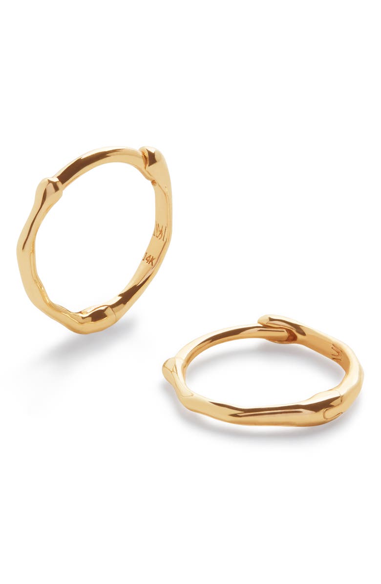 Monica Vinader Siren Mini Huggie Hoop Earrings, Main, color, 14K Solid Gold