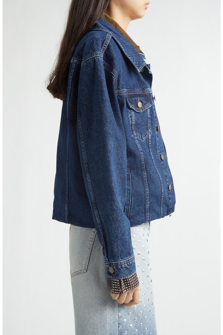 Loop Hem Doubled Denim Jacket, Alternate, color, INDIGO