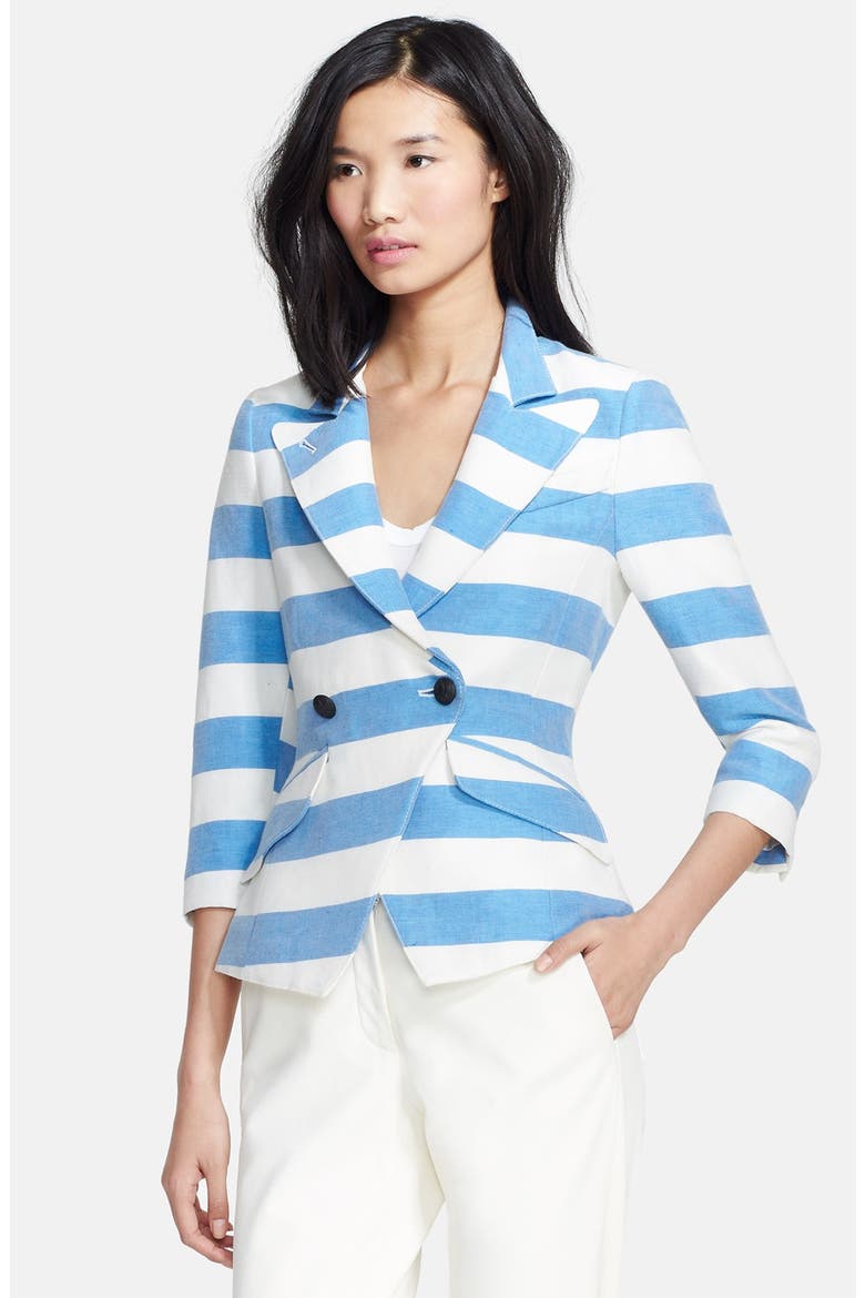 Stripe Linen Blend Blazer, Main, color, AWNING STRIPE