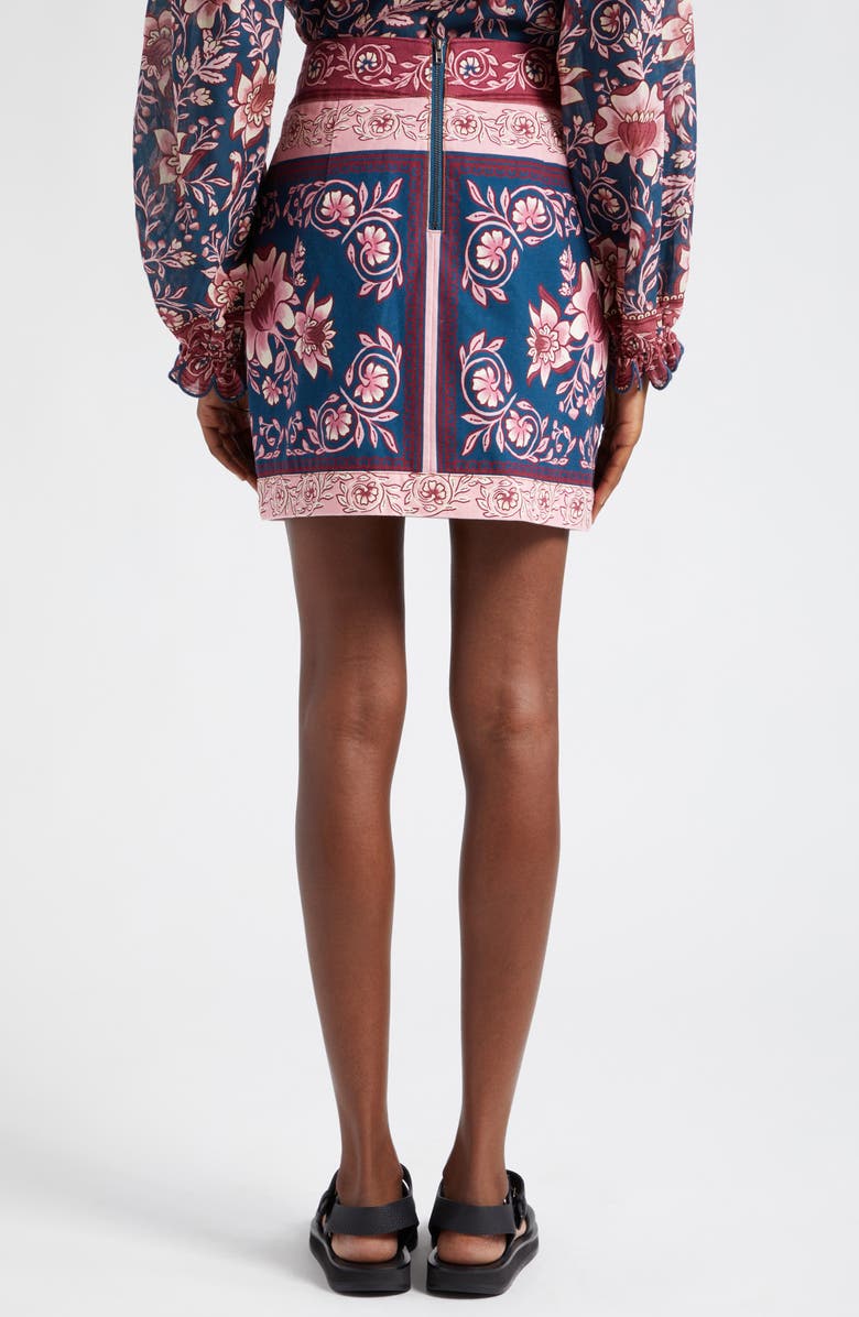 FARM Rio Ainika Charm Overlapped Denim Miniskirt, Alternate, color,