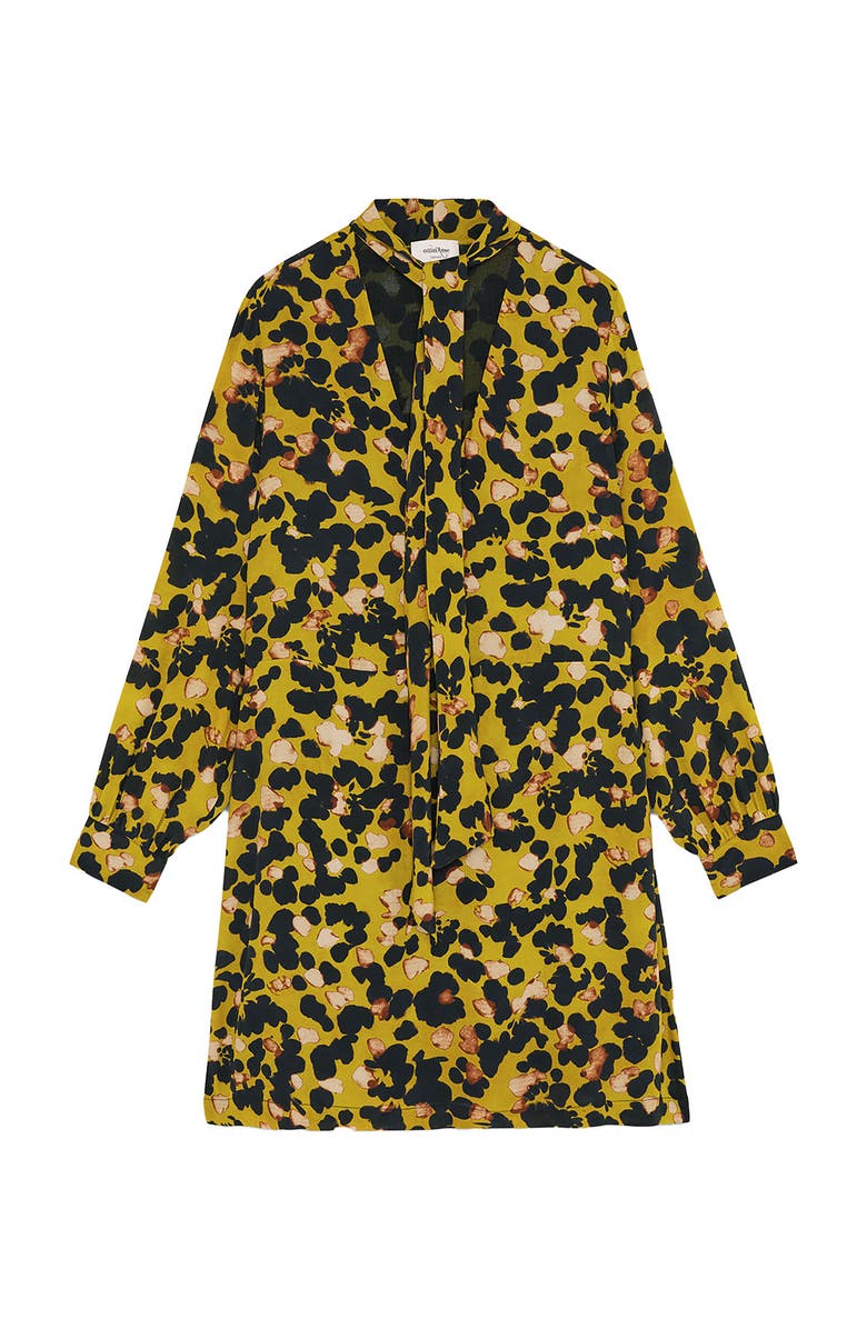 ottod'Ame Viscose Short Dress With Scarf Neck, Alternate, color, Yellow