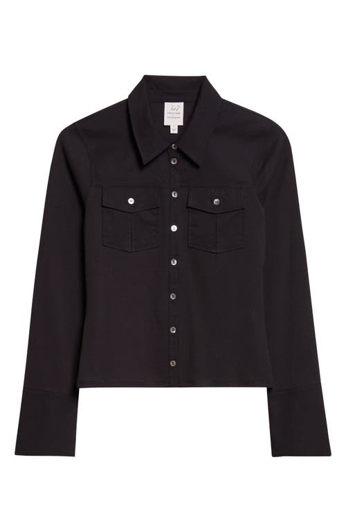 Cinq À Sept Cinq A Sept Lyric Long Sleeve Poplin Top In Black