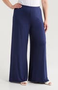 24seven Comfort Apparel Elastic Waist Stretch Flare Pants