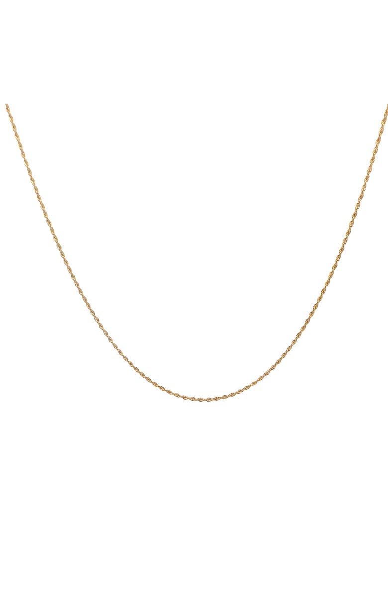 Ancona Jewelry 18K Yellow Gold Diamond Cut Rope Chain Necklace 1.5mm, Alternate, color, Yellow