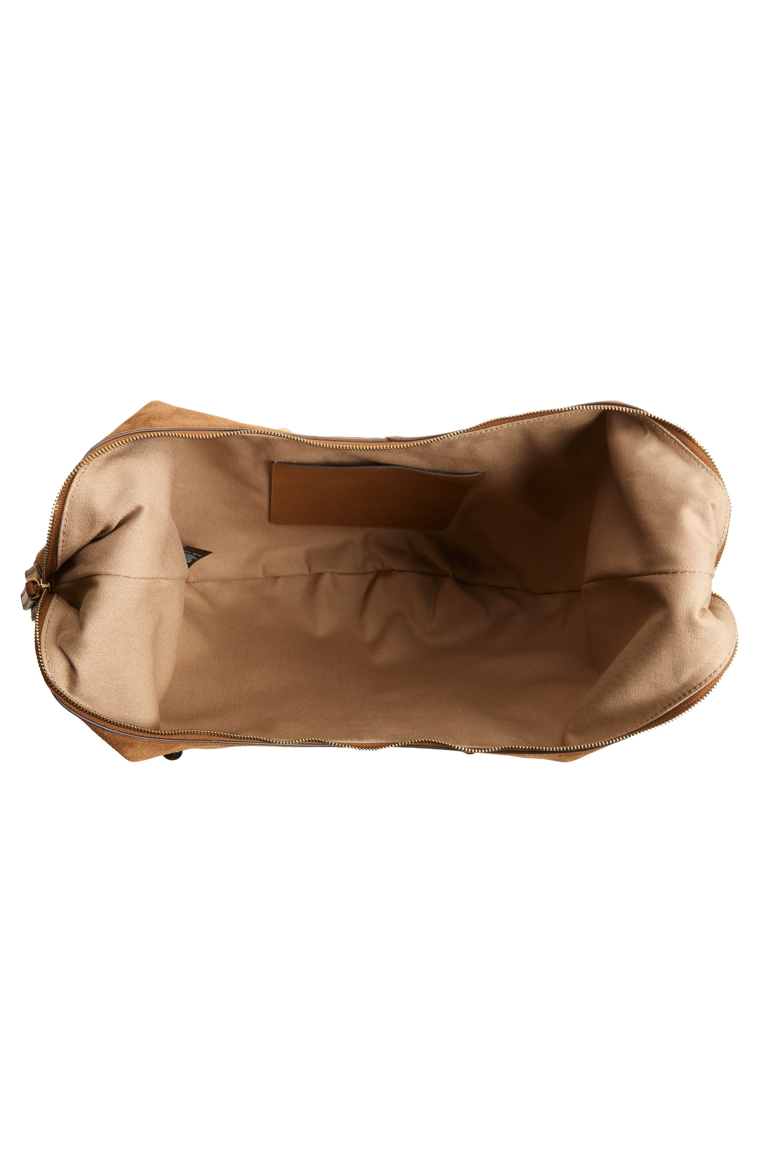 Madewell The Essential Curve Suede Shoulder Bag, Alternate, color, Dried Acorn