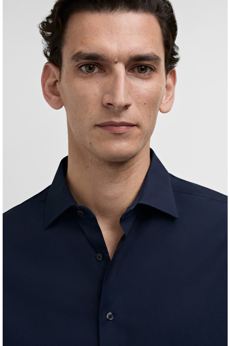 Slim Fit Cotton Poplin Suit Button-Up Shirt, Alternate, color, DARK NAVY