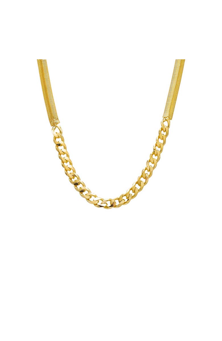 BY ADINA EDEN Chunky Vintage Snake X Cuban Chain Necklace, Main, color,