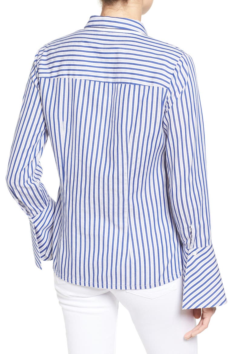 Luz Stripe Bell Cuff Shirt, Alternate, color, BLUE/ WHITE