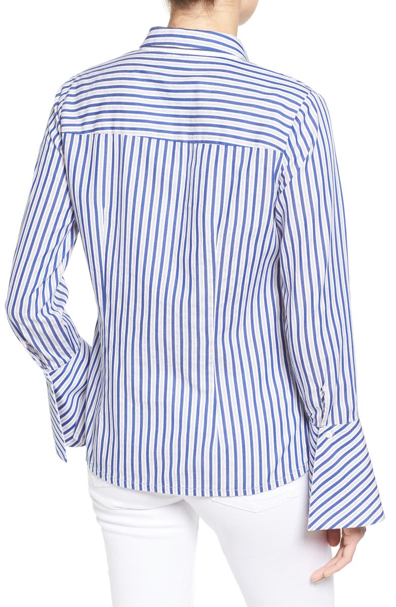 KUT from the Kloth Luz Stripe Bell Cuff Shirt, Alternate, color, 