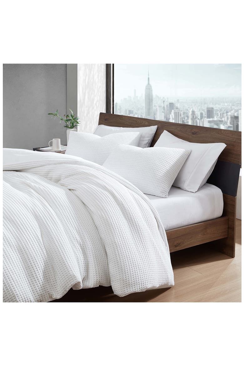 Waffle Comforter & Sham Set, Alternate, color, WHITE