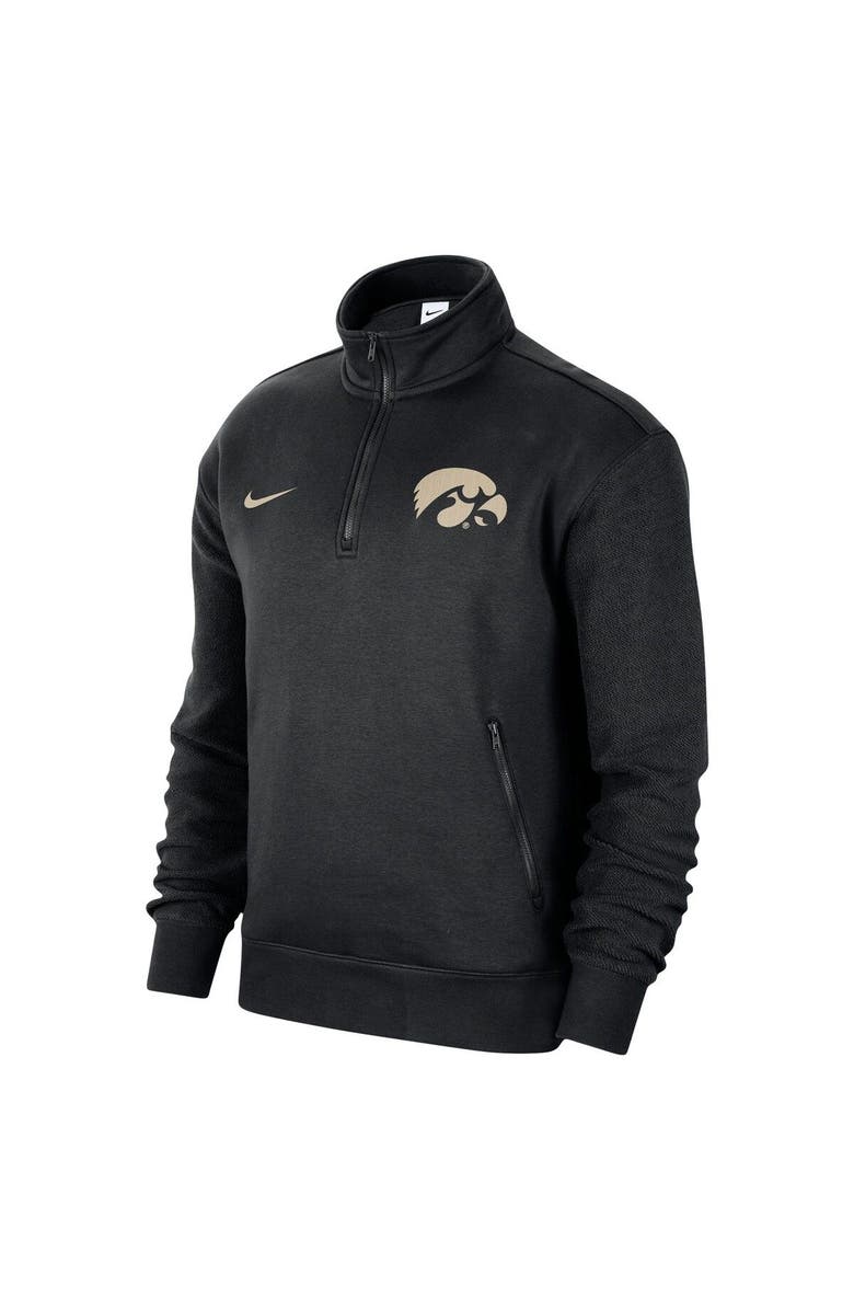 Nike Men's Nike Black Iowa Hawkeyes Campus Athletic Department Quarter-Zip Sweatshirt, Alternate, color, 