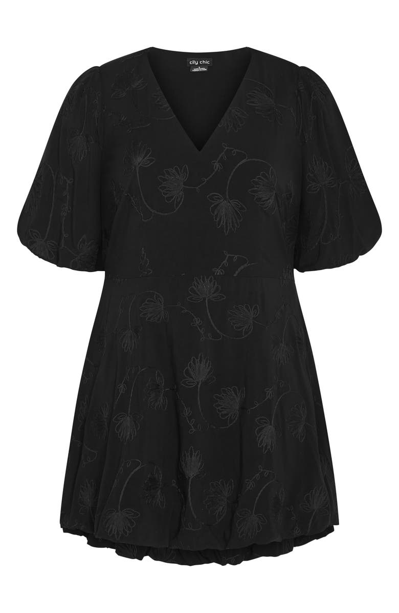 City Chic Dottie Bubble Hem Puff Sleeve Dress, Alternate, color,