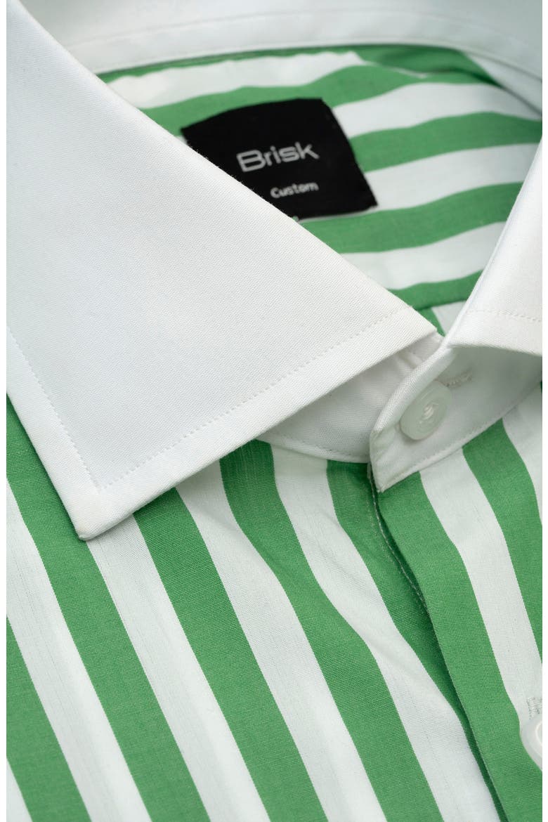 Bold Striped Pima Cotton Shirt, Alternate, color, Green Bold Striped