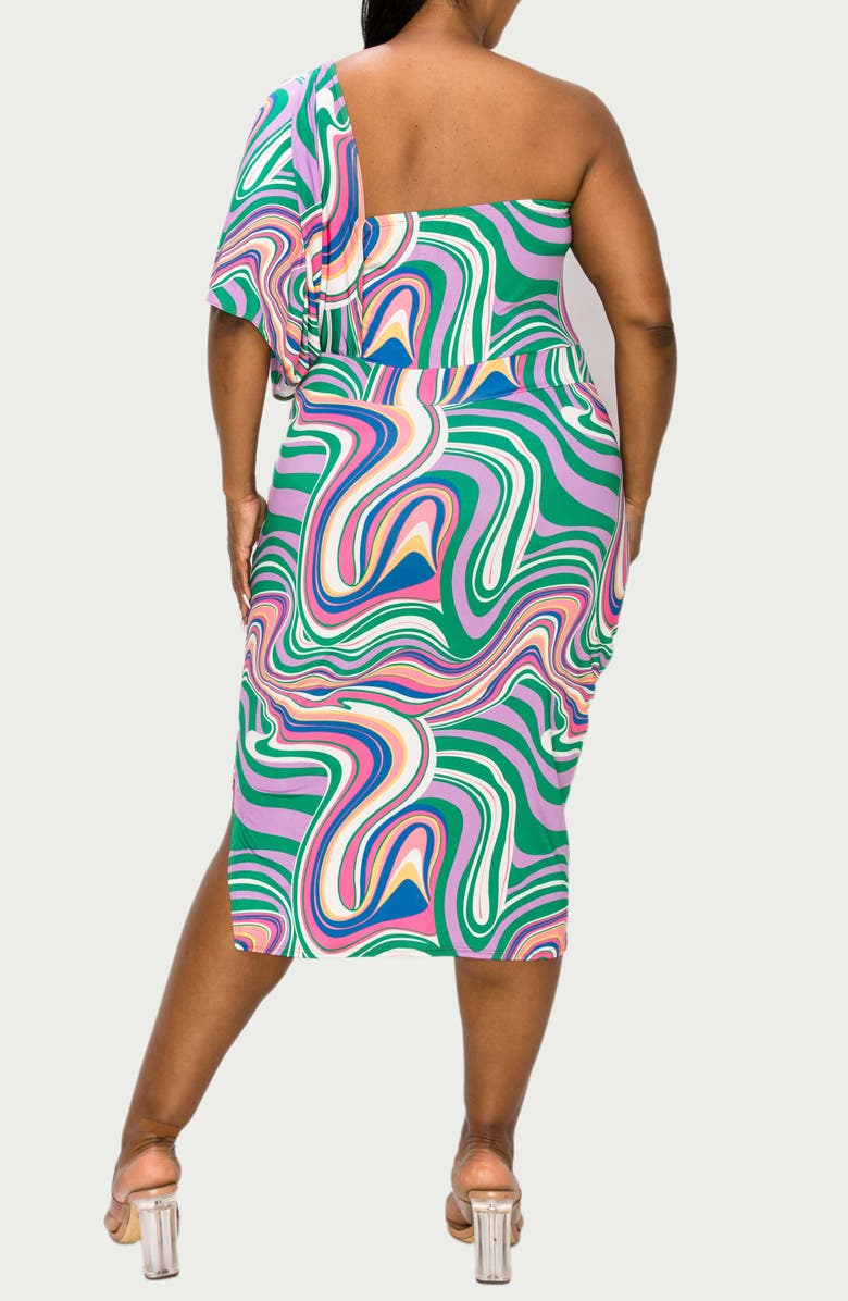 L I V D Wanda Print One-Shoulder Dress, Alternate, color, Purple