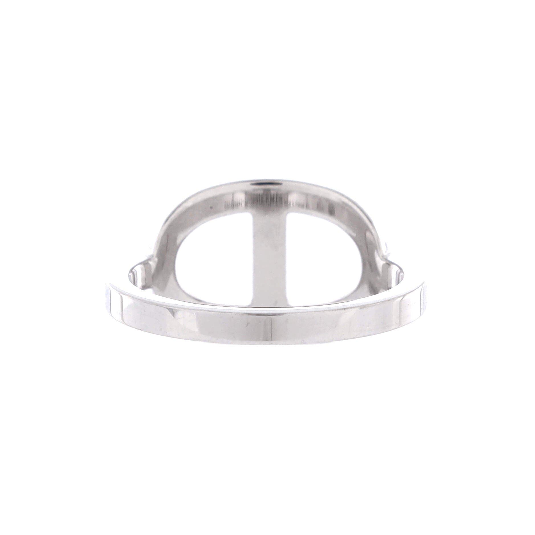 Chaine d'Ancre Contour Ring 18K White Gold and Diamonds Medium, Alternate, color, Metallic Gold