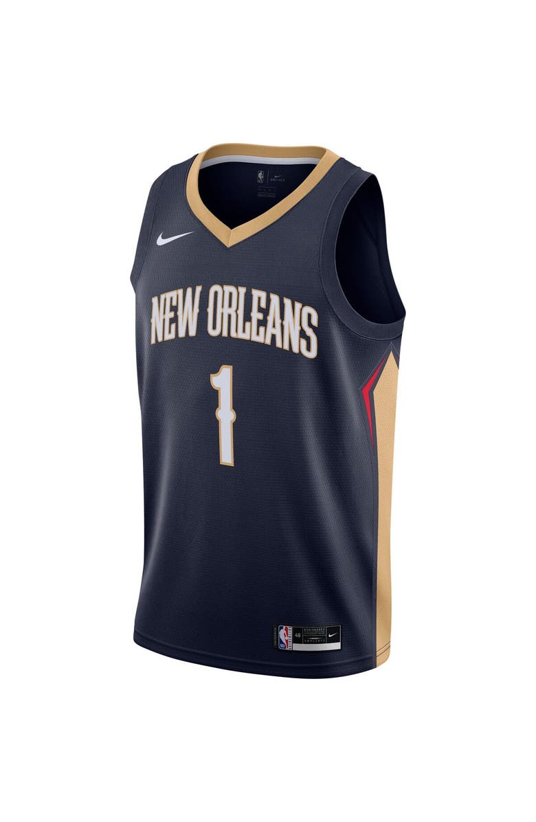 Nike Men's Nike Zion Williamson Navy New Orleans Pelicans Swingman Jersey - Icon Edition, Alternate, color, Navy