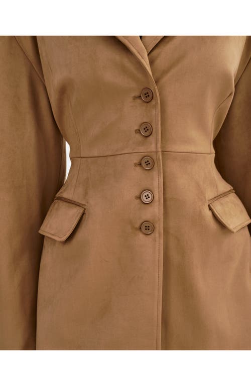 Lamarque Button Front Blazer In Brown