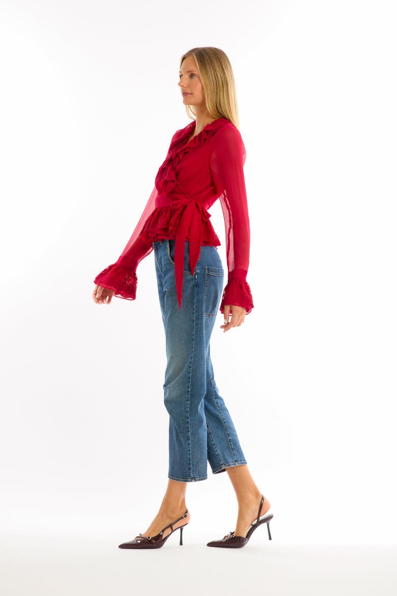Poet Blouse, Alternate, color, Lipstick Red